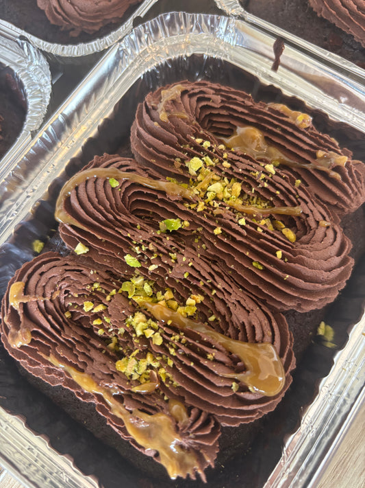 Vegan Pistachio Stuffed Chocolate Cake
