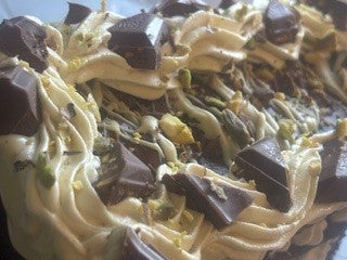 Pistachio Brownie Celebration Cake